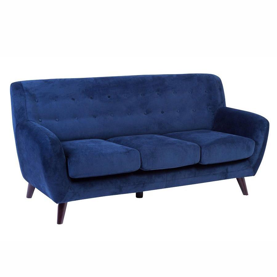 Edie Blue Velvet Sofa - Porter