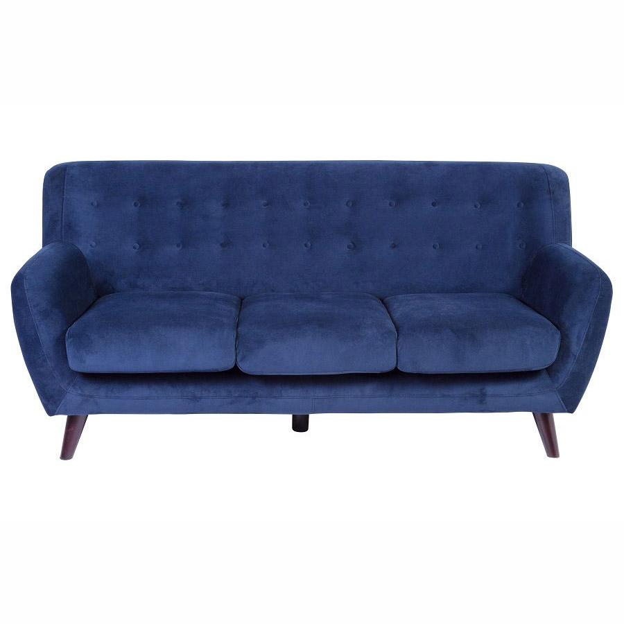 Edie Blue Velvet Sofa - Porter