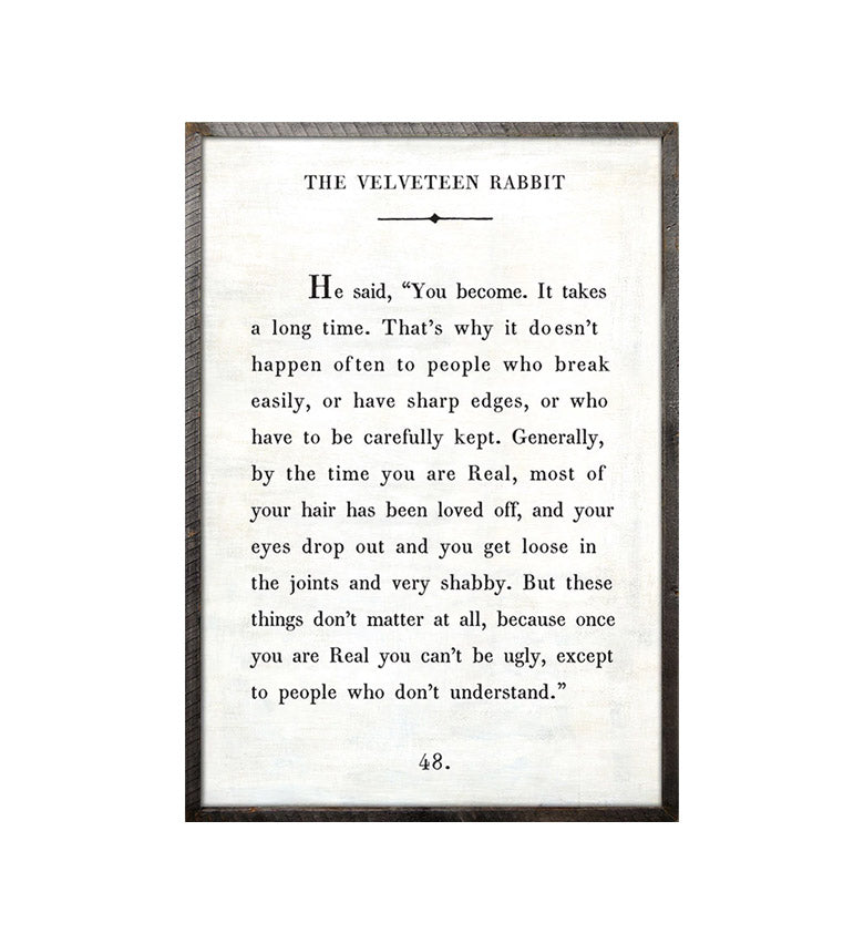 The Velveteen rabbit quote wall art