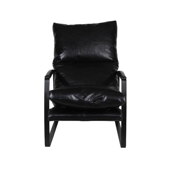 Eugene Leather Accent Chair in Black - available at City Home PDX