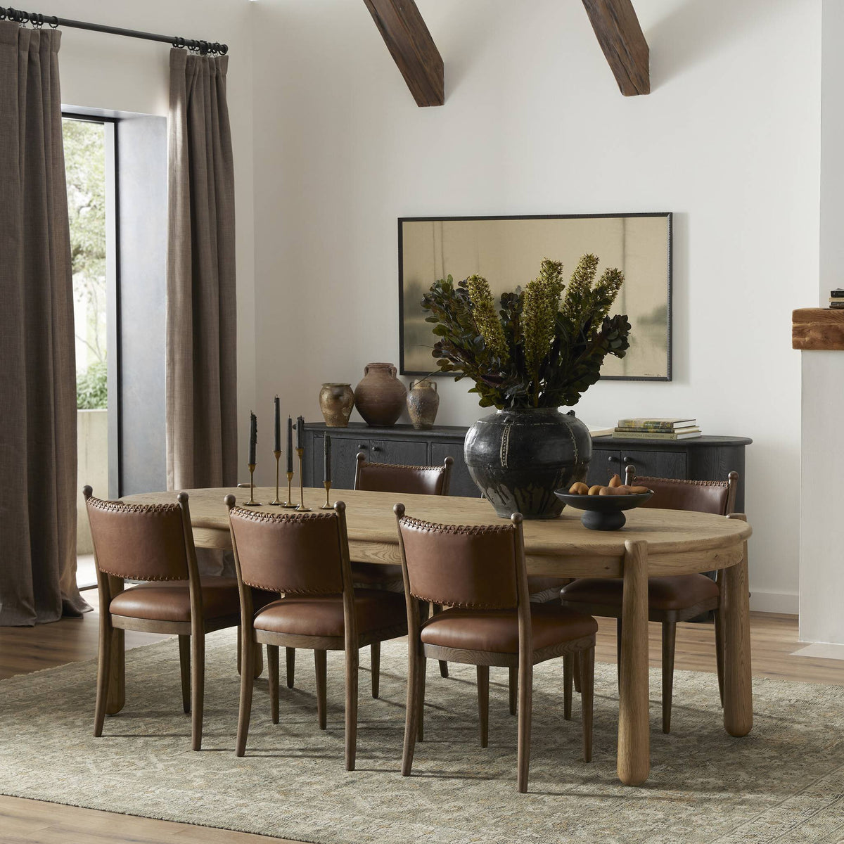 Amber Lewis X Four Hands Salvador Dining Table - styled in a dining room