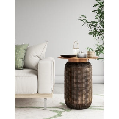 Atalia End Table - styled with decorative objects and a white sofa