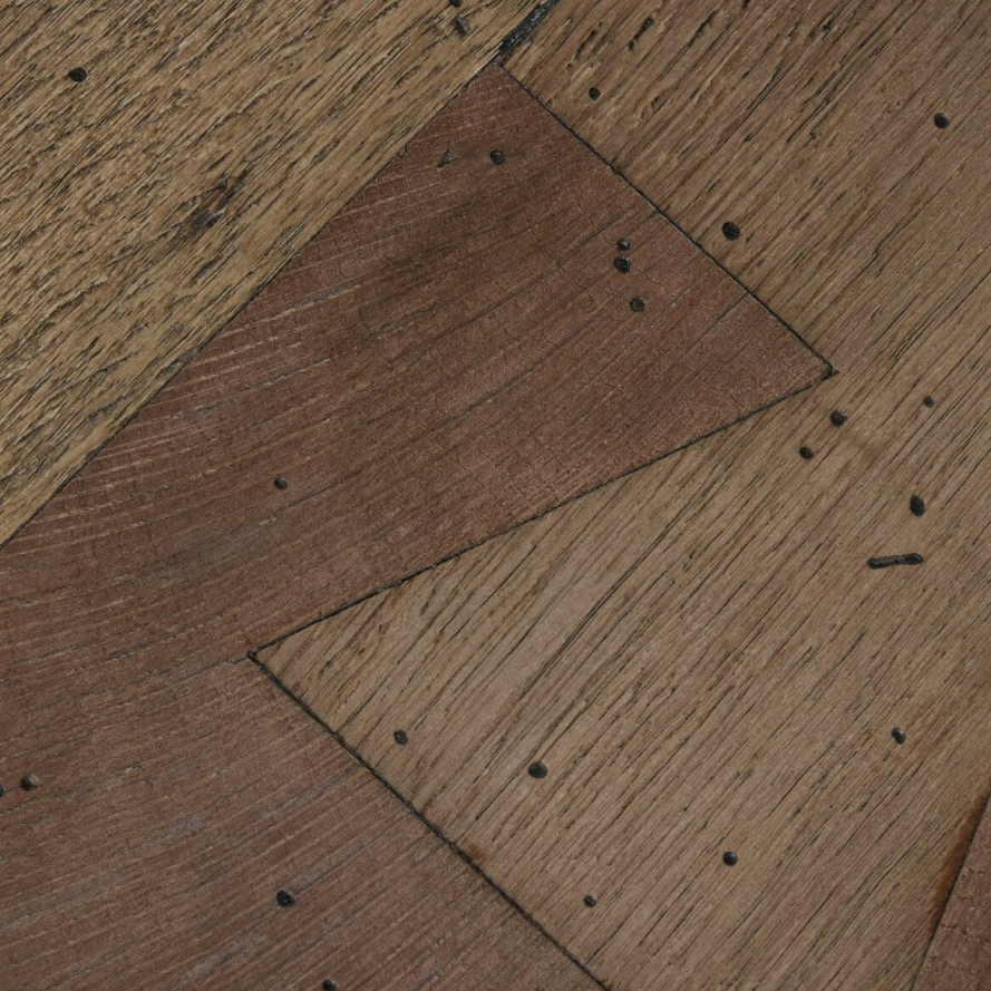 Abaso Small Square Coffee Table-Rustic Wormwood Oak: Dovetail Joinery Detailing