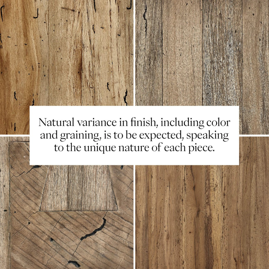 Abaso Rectangular Coffee Table: Rustic Wormwood Disclaimer View