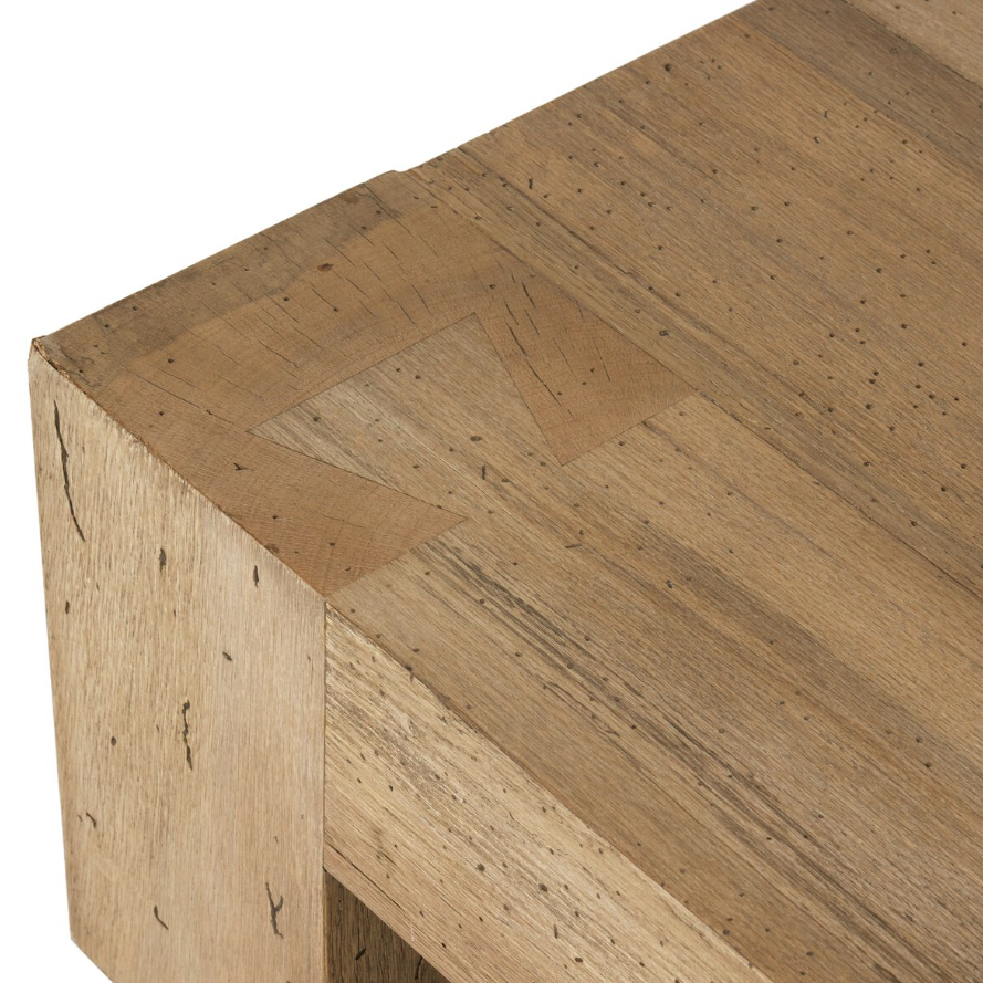 Abaso Rectangular Coffee Table: 2nd Up-Close Dovetail Joinery Detail View