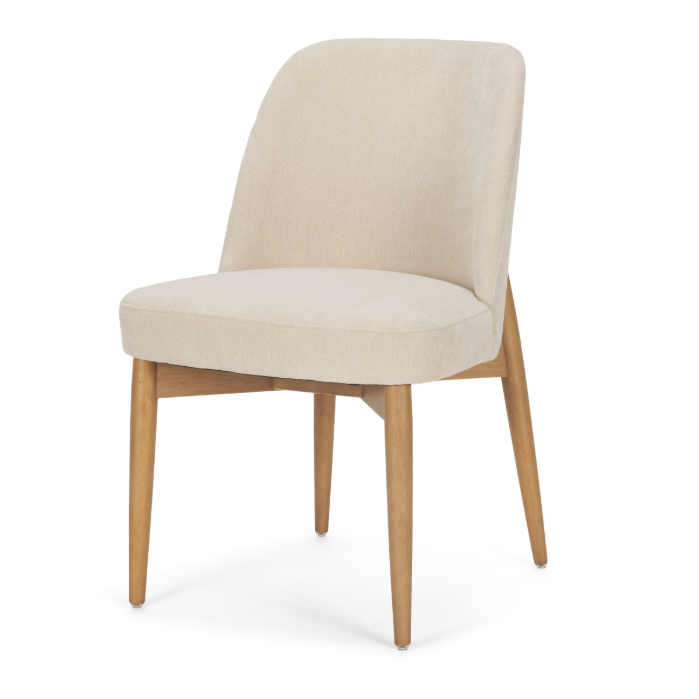 Abbie Dining Chair-Oatmeal Fabric with Brown Wood Frame: Available at City Home PDX