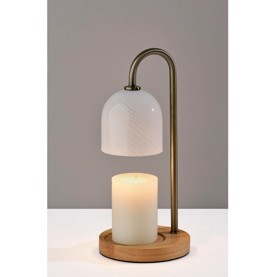 Alcott Candlewarmer Lamp: Light-On Light with Candle Product View