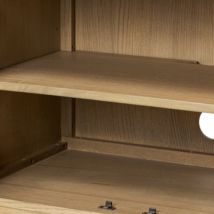 Alessio Media Console: Interior Shelving Product View