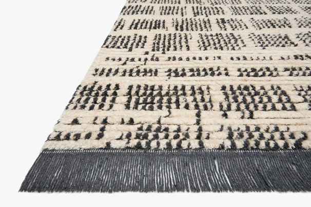 Chris Loves Julia X Loloi Alice Rug in Cream/Charcoal-Style Two: Product Pile Height View