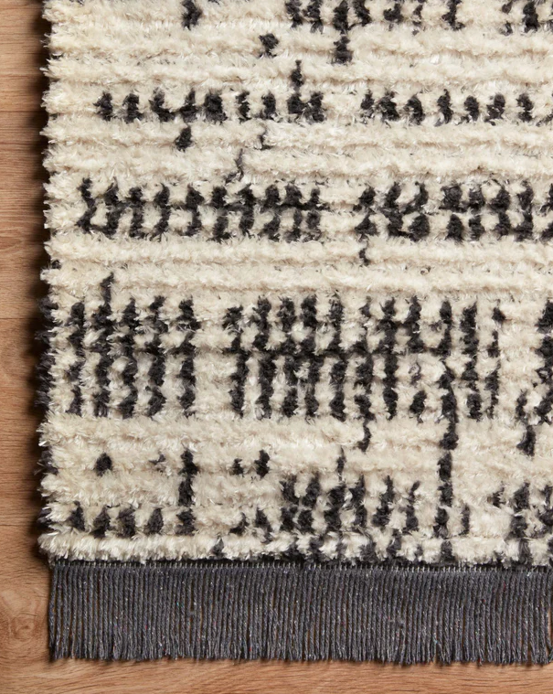 Chris Loves Julia X Loloi Alice Rug in Cream/Charcoal-Style Two: Up-Close Product Pattern View