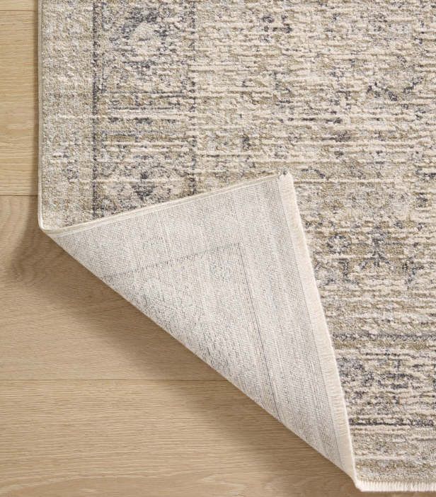 Amber Lewis X Loloi Alie Rug in Taupe/Dove: Product Backing View
