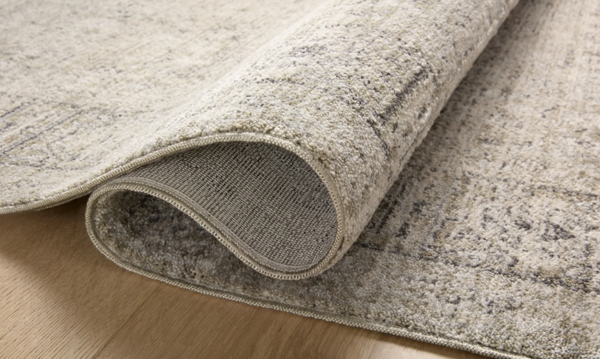 Amber Lewis X Loloi Alie Rug in Taupe/Dove: Product Folded View