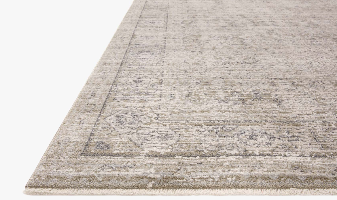 Amber Lewis X Loloi Alie Rug in Taupe/Dove: Product Pile Height
