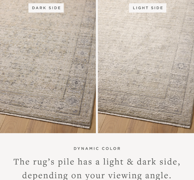 Amber Lewis X Loloi Alie Rug in Taupe/Dove: Product Pile Information View