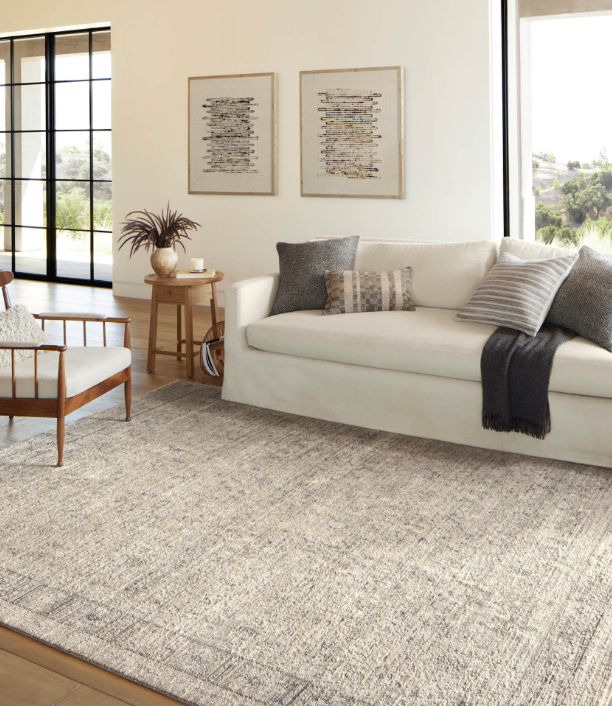 Amber Lewis X Loloi Alie Rug in Taupe/Dove: Product Style View