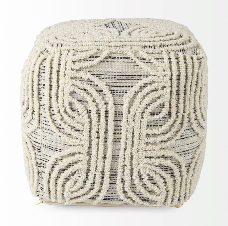 Amaya Wool & Cotton Pouf: Available at City Home PDX