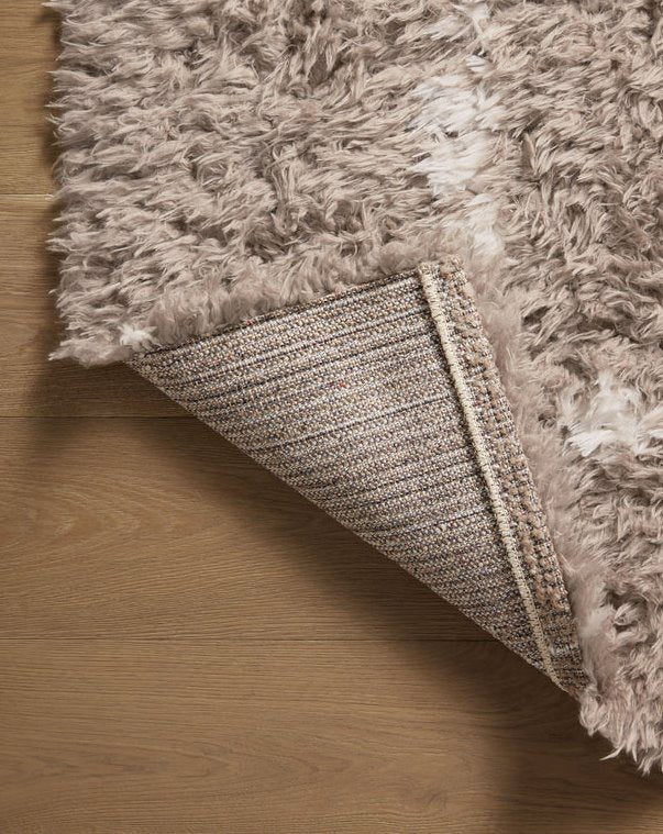 Angela Rose x Loloi Amira Rug in Khaki/Ivory: Backing View