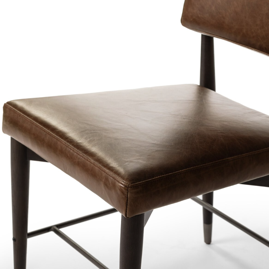 Anton Dining Chair-Havana Brown: Up-Close Product Seat View