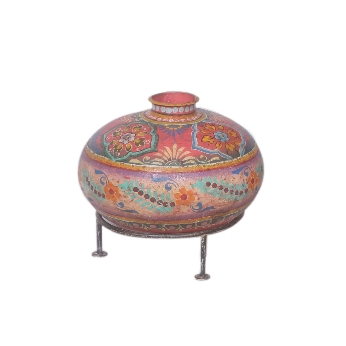 Iron Painted Pot with Stand: Available at City Home PDX