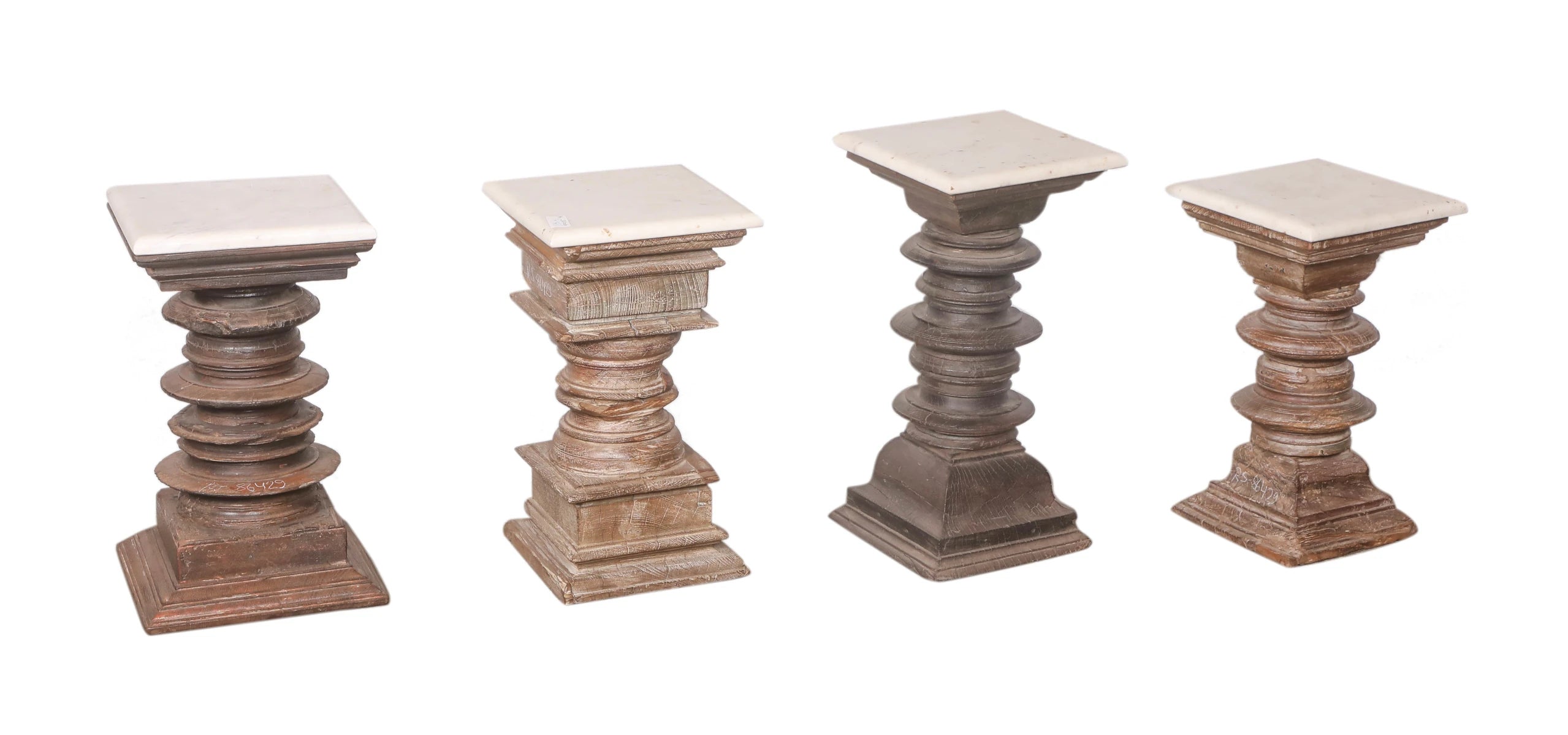 Teak/Marble Stool: Product View