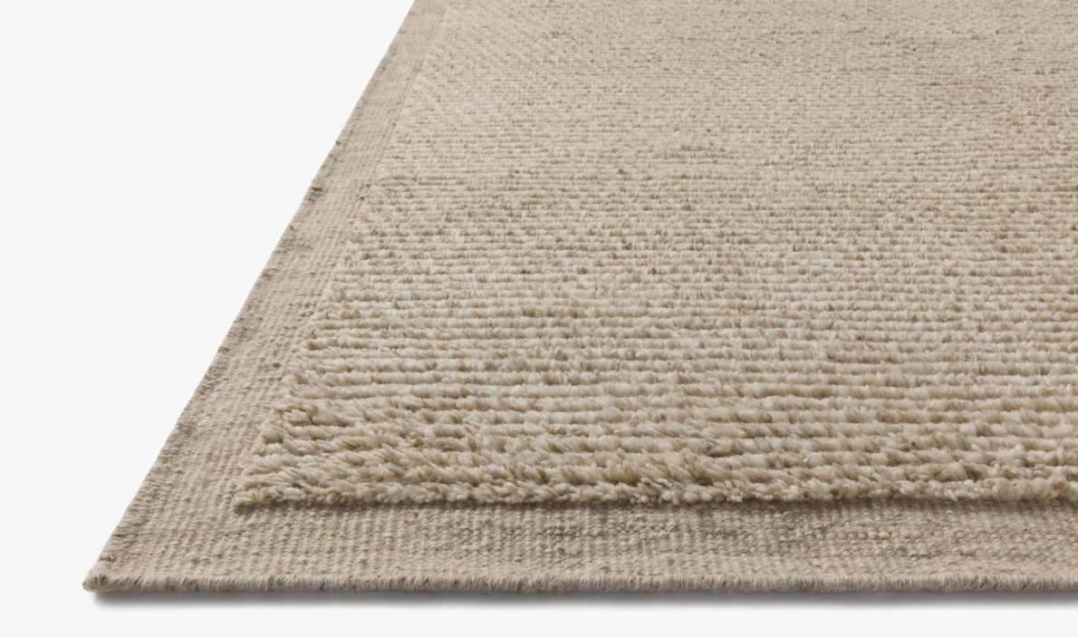 Amber Lewis X Loloi Asher Rug in Dove: Pile Height View