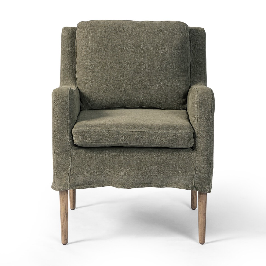 Amber Lewis x Four Hands Aurelia Dining Chair-Broadway Olive: Available at City Home PDX