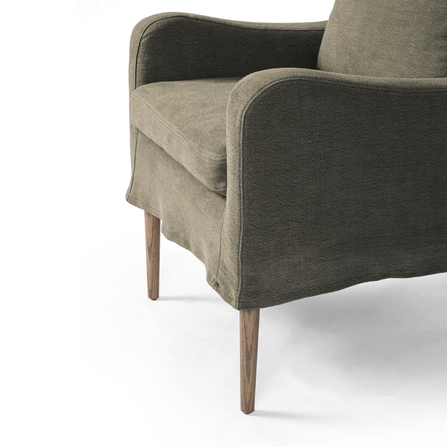 Amber Lewis x Four Hands Aurelia Dining Chair-Broadway Olive: 2nd Up-Close Product View
