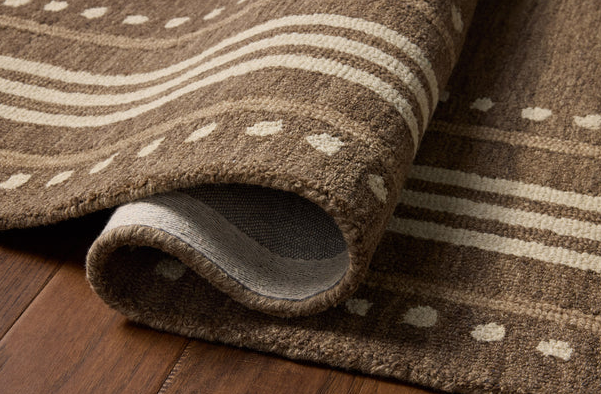Chris Loves Julia X Loloi Alfie Rug in Bark/Natural: Product Folded View