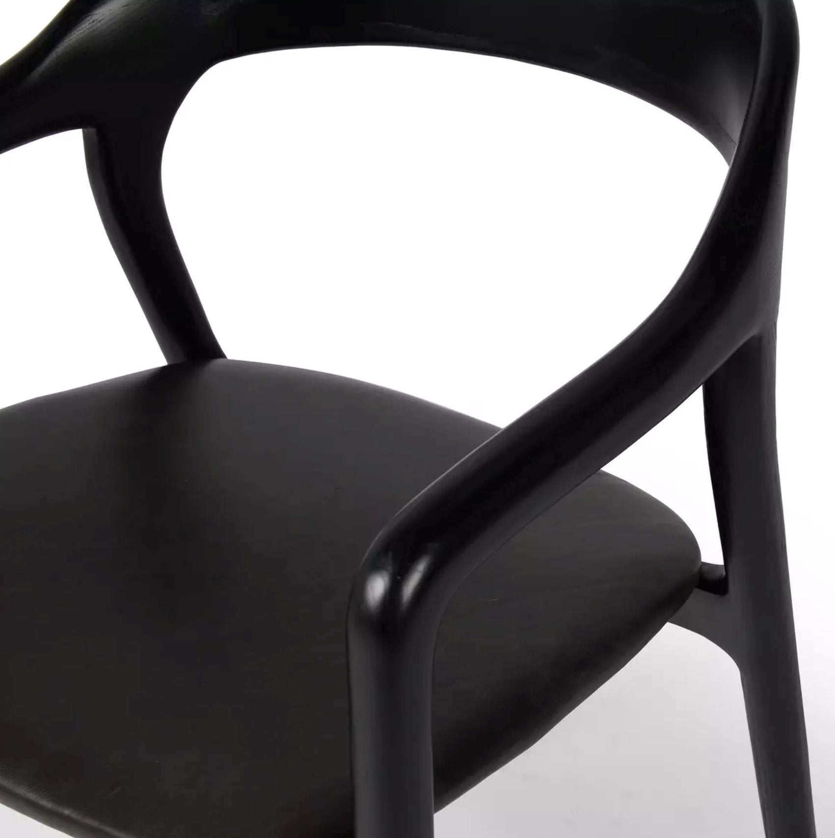 Amare Dining Armchair: Up-Close View of Top-Grain Leather Seat