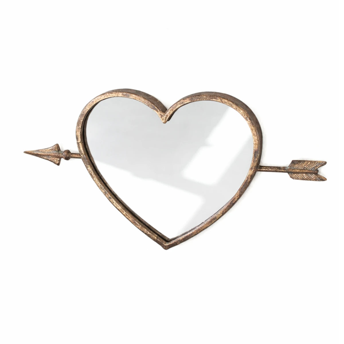 Antique Brass Heart Wall Mirror: Available at City Home PDX