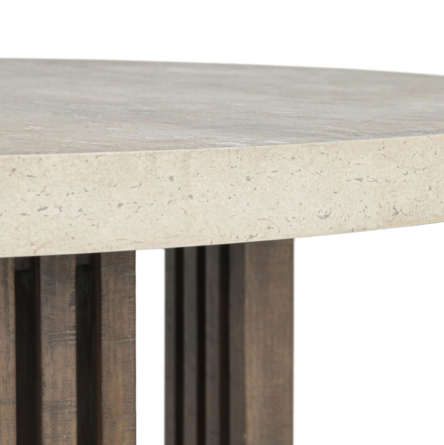 Aspen 47" Round Dining Table: Up-Close Tabletop View