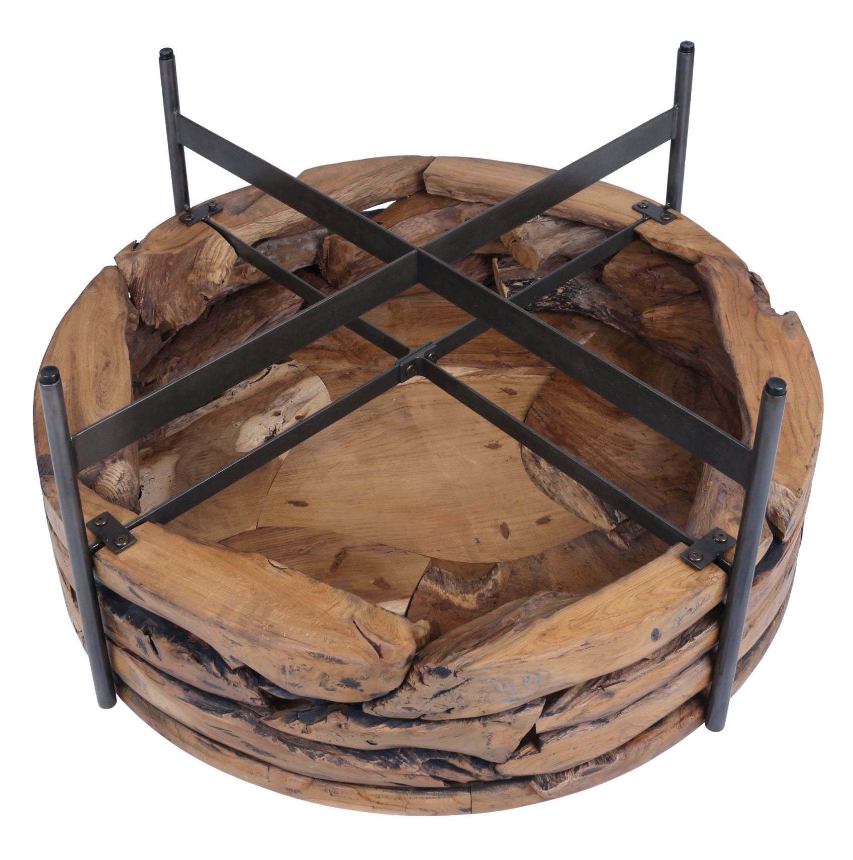 Bardo Reclaimed Teak Coffee Table: Underneath Product View