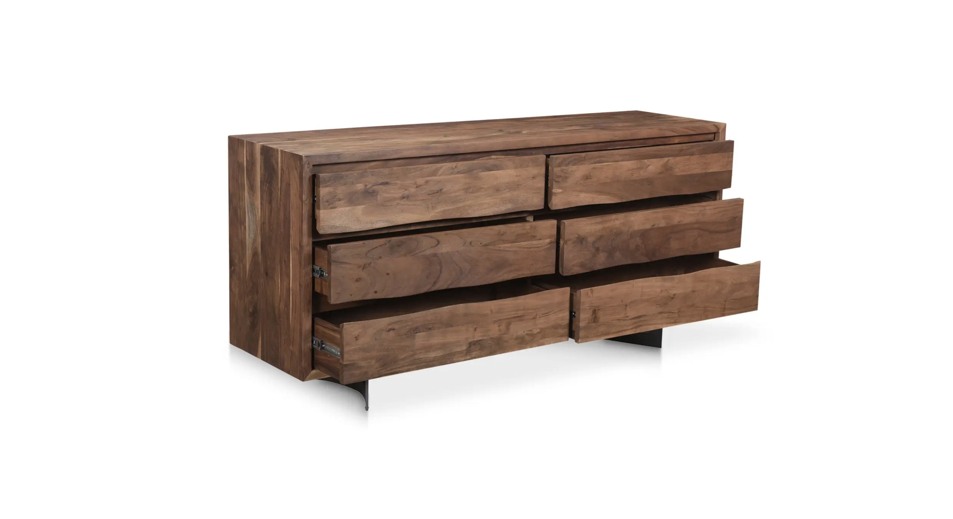 Bent Dresser: Open Drawers View