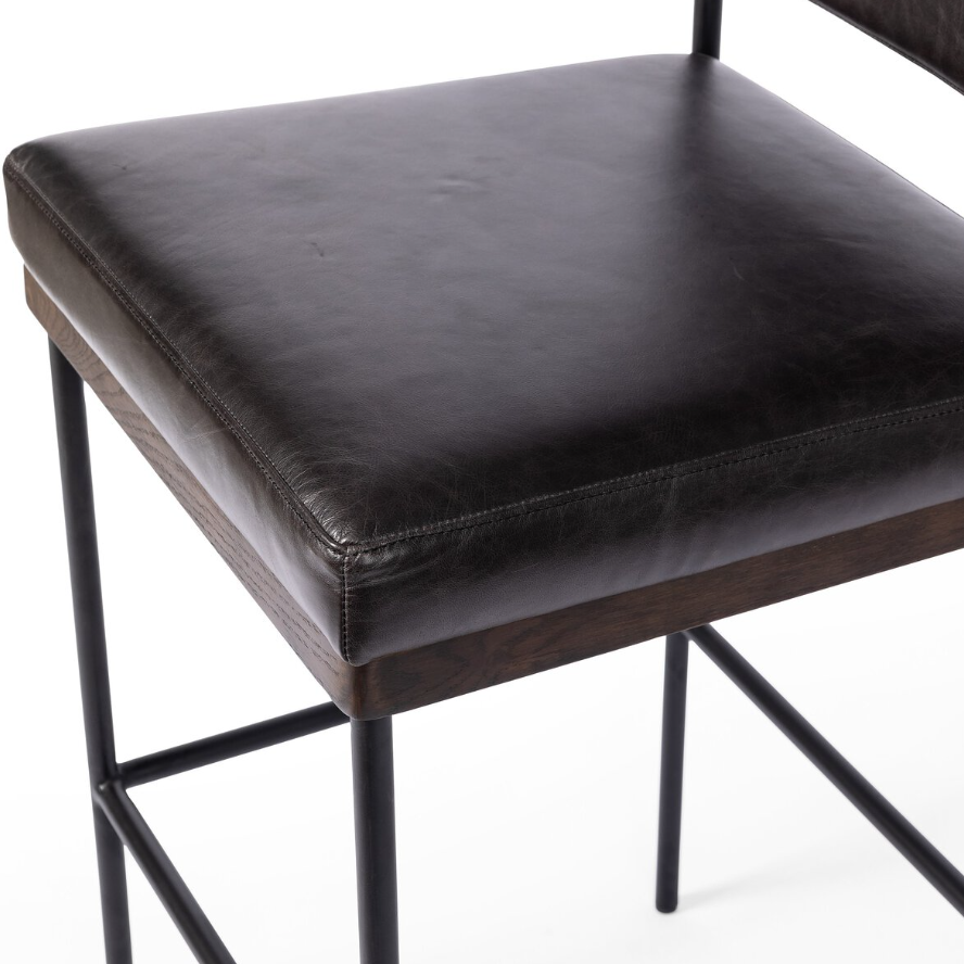 Benton Counter Stool-Sonoma Black: Product Seat View