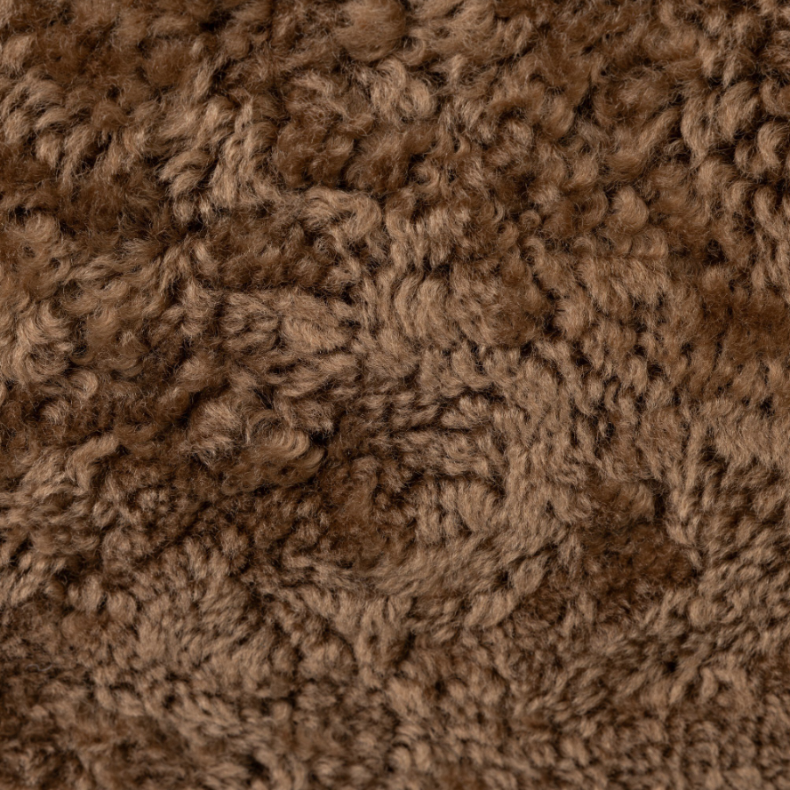 Bilbury Oval Ottoman: Amber Shearling Texture View