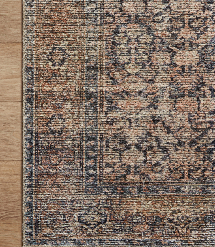 Amber Lewis X Loloi Billie Rug in Ink/Salmon: Up-Close Product Pattern View