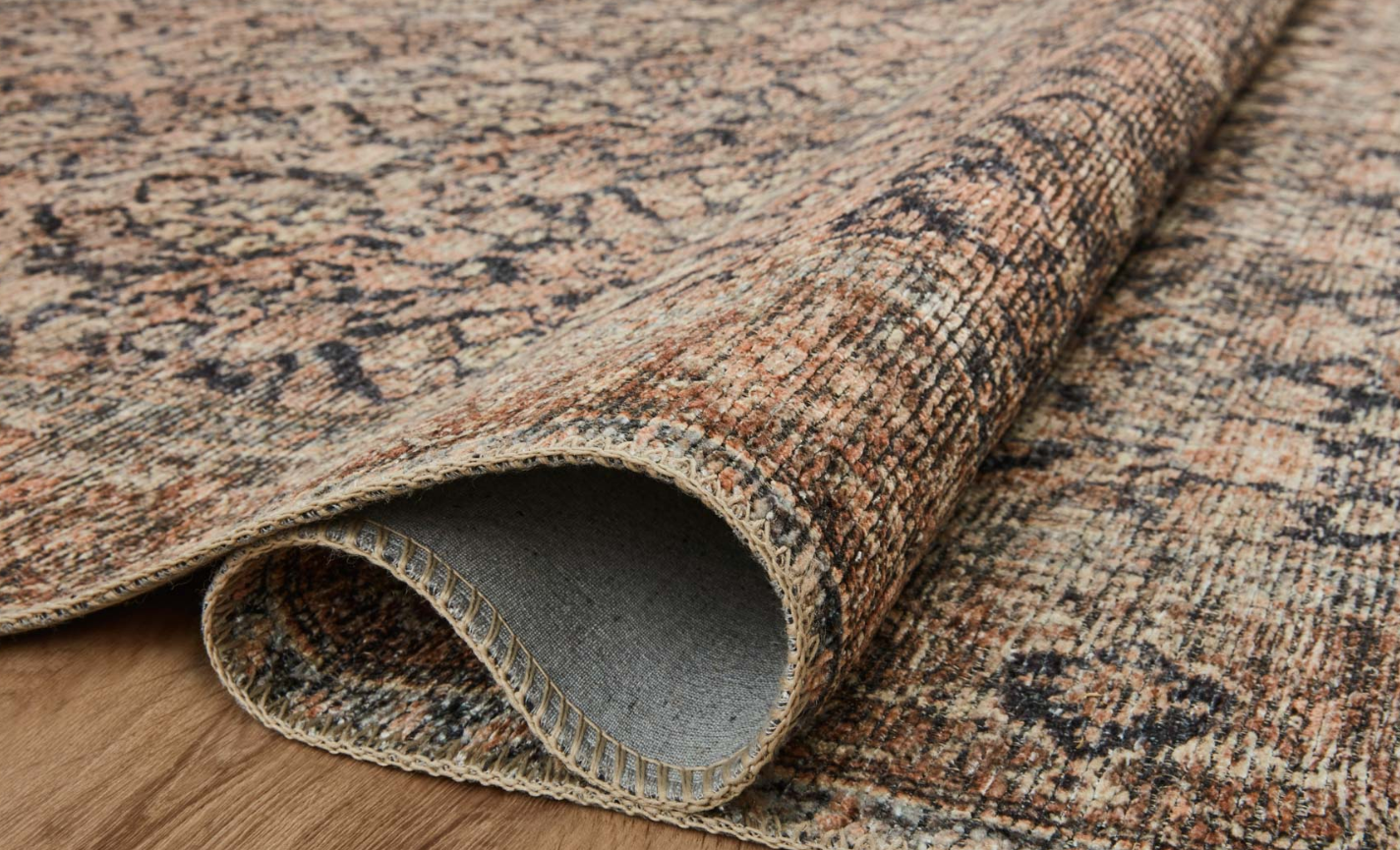 Amber Lewis X Loloi Billie Rug in Ink/Salmon: Product Folded View