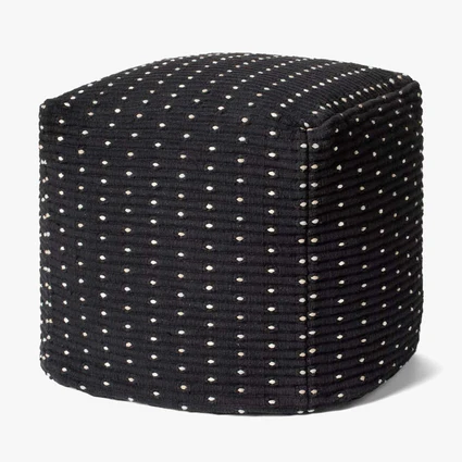 Black Woven Pouf: Available at City Home PDX