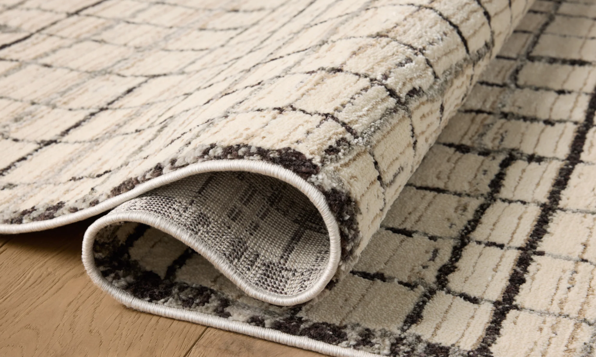 Jeremiah Brent X Loloi Bleecker Rug in Ivory/Charcoal: Product Folded View