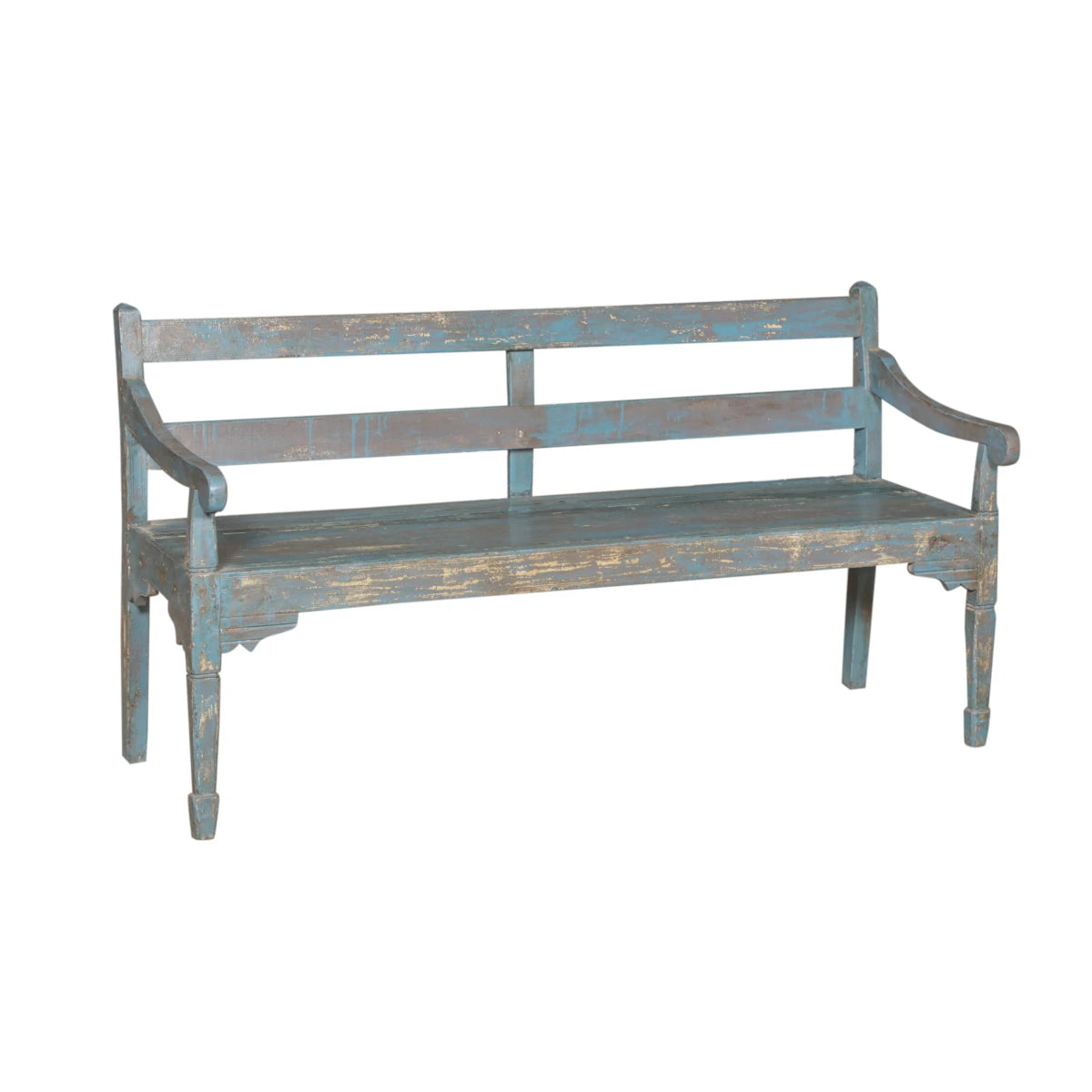 Distressed Blue Bench