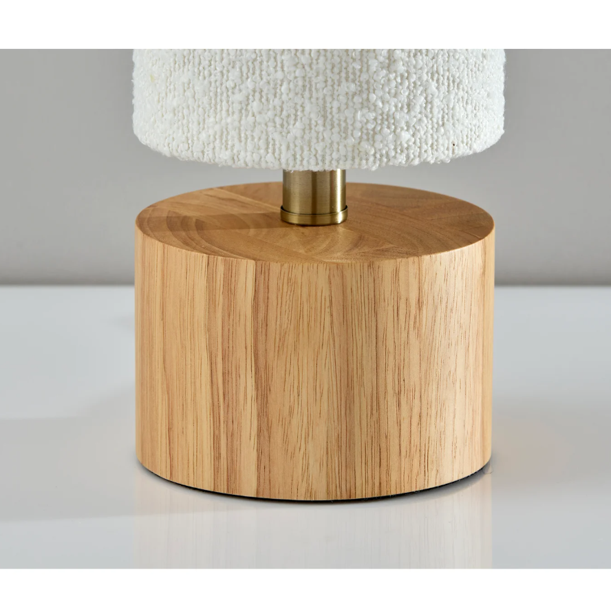Brayden Table Lantern: Rubberwood Base View
