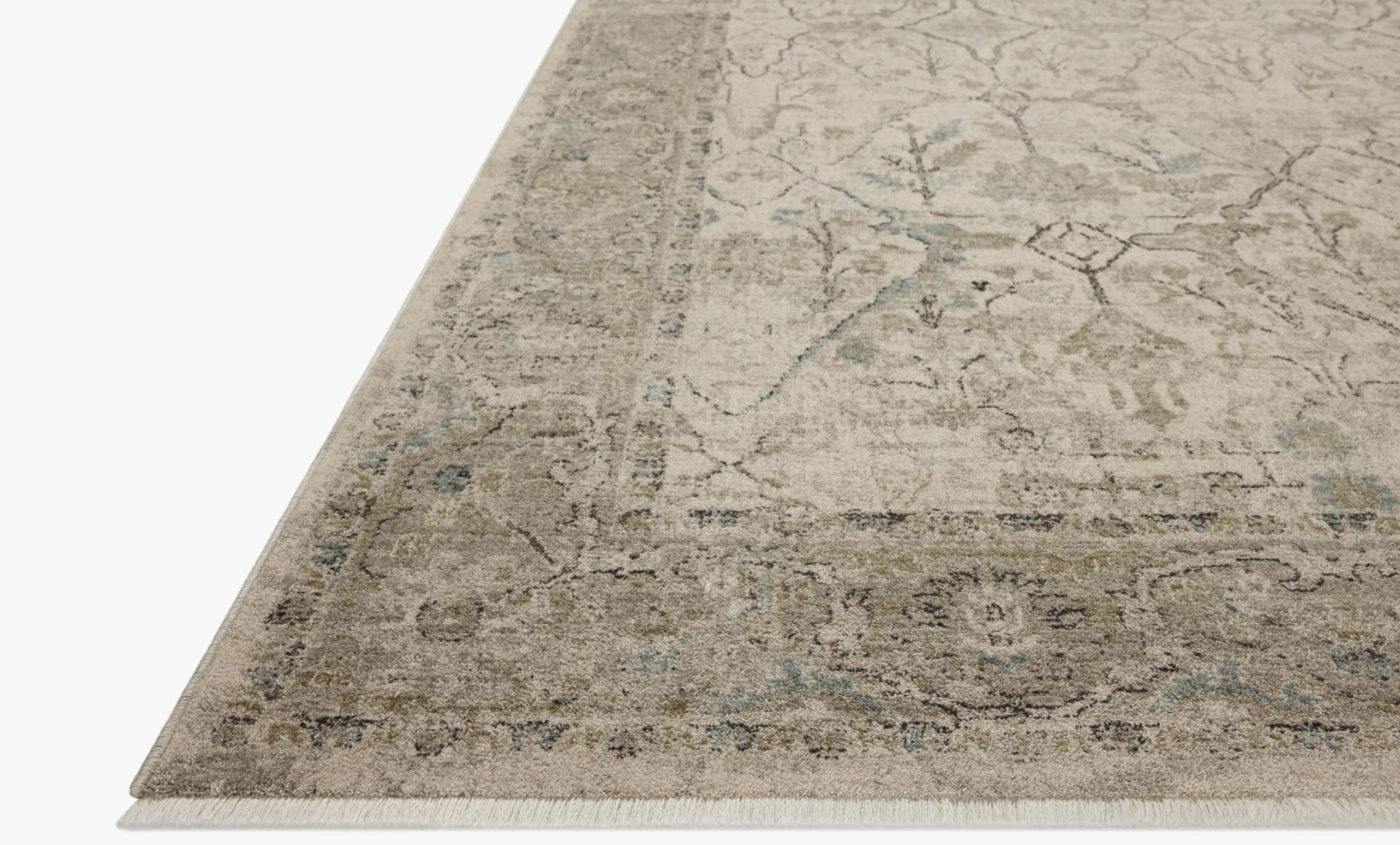 Briar Rug in Ivory/Sage: Pile Height Product View