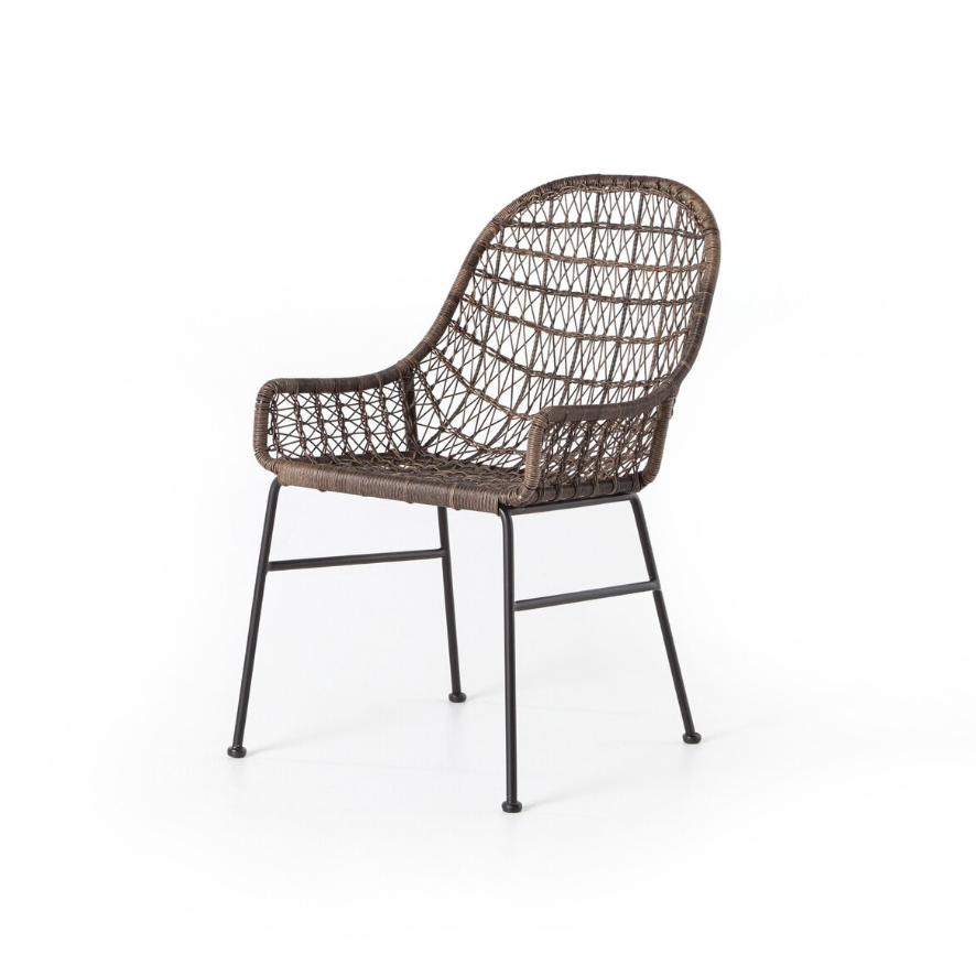 Bandera Outdoor Woven Dining Chair: Quarter Product View