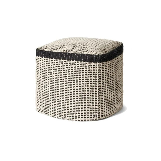 Black/Ivory Woven Pouf: Available at City Home PDX