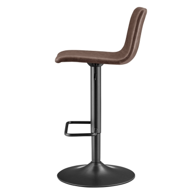 Bruce Swivel Bar Stool-Toasted Dark Brown: Product Side Vew