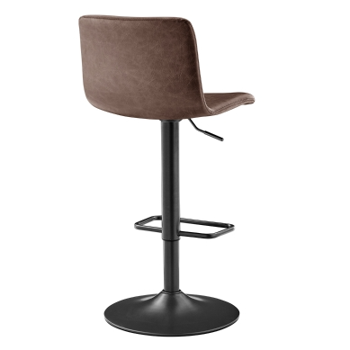 Bruce Swivel Bar Stool-Toasted Dark Brown: Product Quarter View