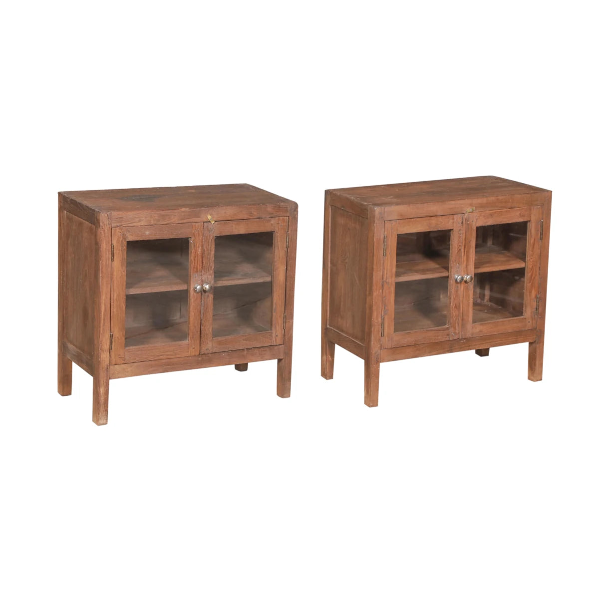 Small Teak Cabinet with Glass-Style E: Product View