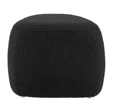 Carlese Small Ottoman in Palladian Charcoal: Product Side View