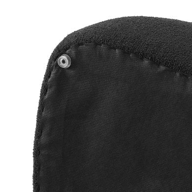 Carlese Small Ottoman in Palladian Charcoal: Plastic Glides View