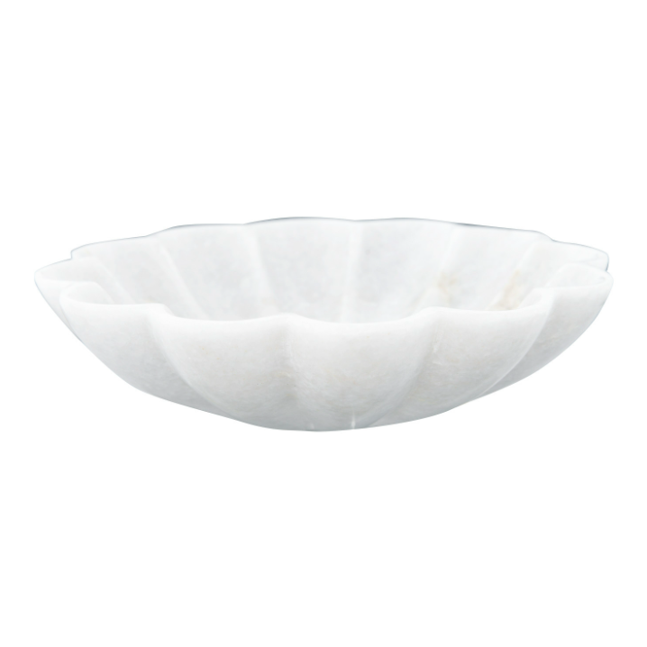 Carved Marble Flower Dish: Front Product View